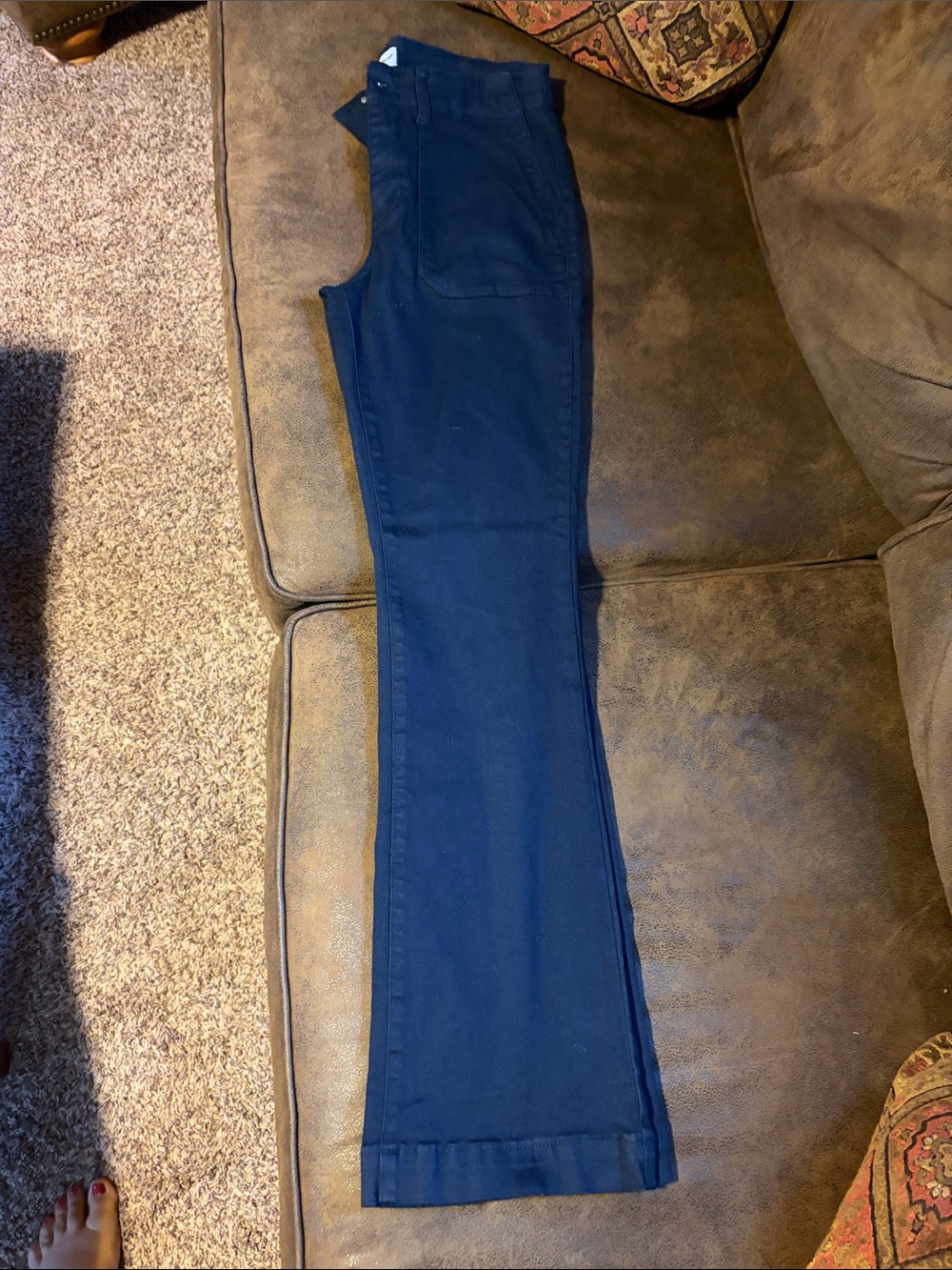 High-Rise Navy Wide-Leg Jeans for Women